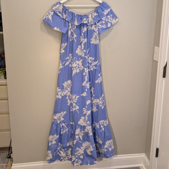 Hilo Hattie Maxi Dress Flowy Tiered Floral Island Boho Resort Chic - Size M - Picture 2 of 5